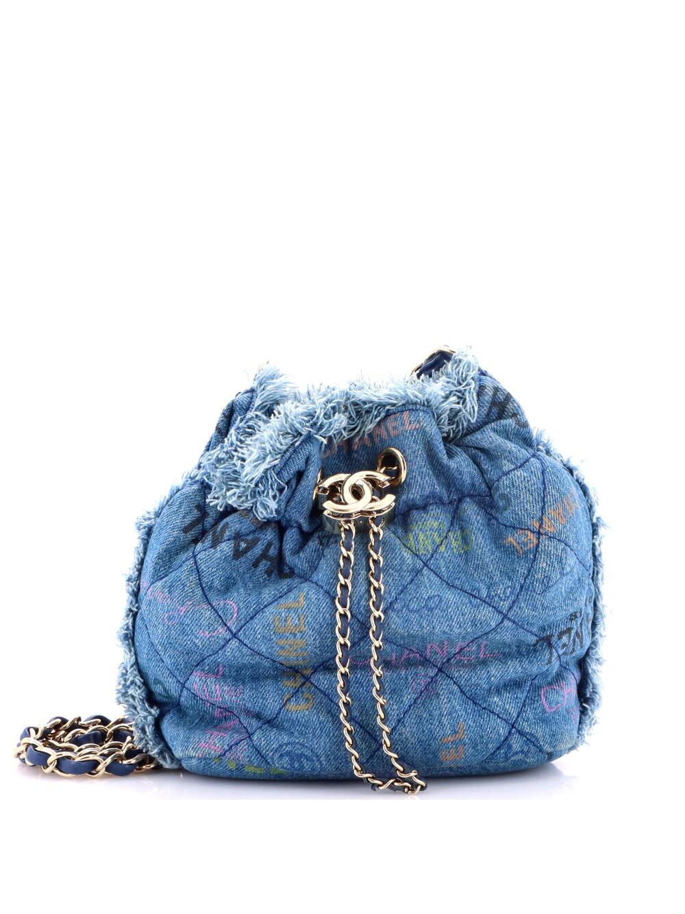 Chanel Denim Mood Chain Bucket Bag Logo #257278C43B